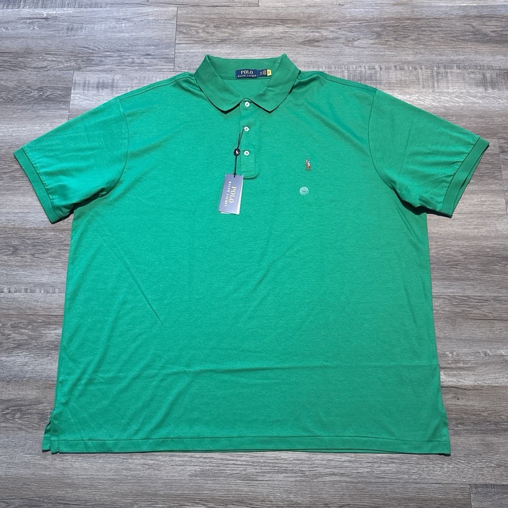 Polo Ralph Lauren Men's 3XB Green Soft Touch Short Sleeve Polo Shirt 3XL Big